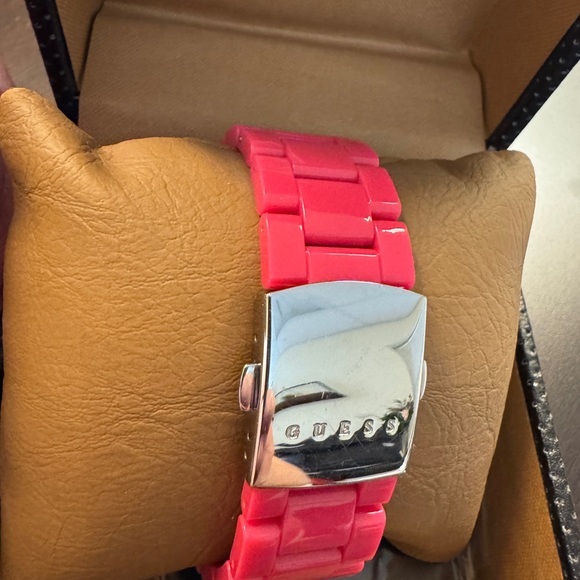 GUESS Vibrant Pink Watch with Crystal Details - Picture 6 of 8